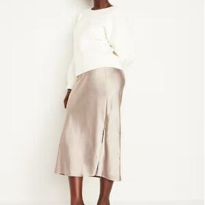 Old Navy High-Waisted Satin Midi Slip Skirt Size PL